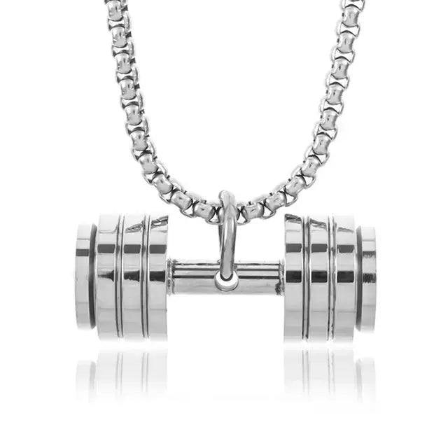 Stainless Steel Dumbbell Necklace